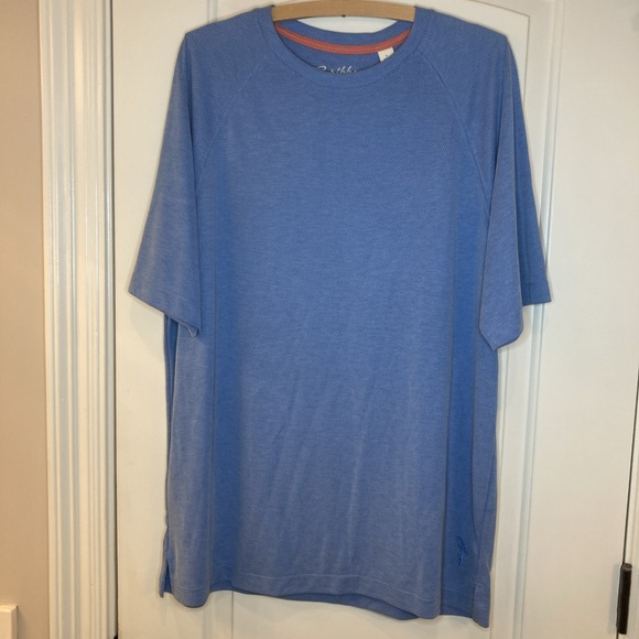 Roundtree&York Brand Caribbean Men's Shirt Blue Short Sleeve T Shirt Size Large - Picture 1 of 6